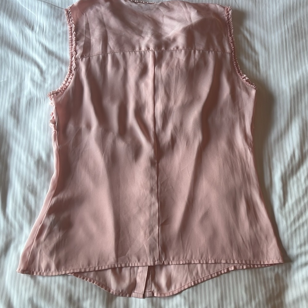 Velvet & Claire sheer blouse tiny ruffles coquette pink small - Picture 4 of 9